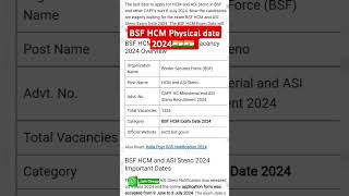 BSF HCM Physical date 2024 bsfhcm2024 bsf force [upl. by Ikcim]