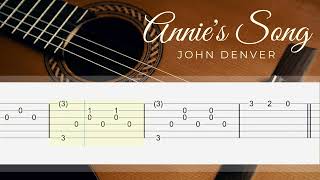 Annies Song  John Denver  Easy Fingerstyle Guitar Tutorial TAB [upl. by Laira726]