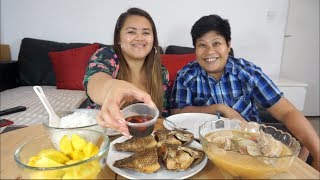 Mukbang Sinigang na baboy and Fried tilapia  Filipino Food [upl. by Hy]