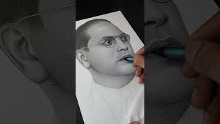 Part 2  Draw in Dr BR Ambedkar ambedkar sketch shorts [upl. by Annavoeg9]