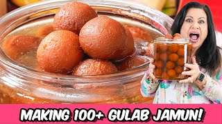 Making 100 Plus Gulab Jamun for Eid Dawath Recipe in Urdu Hindi  RKK [upl. by Cilka75]