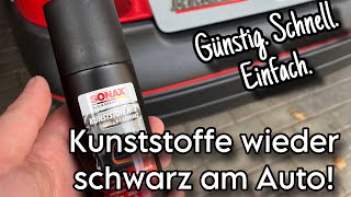 AUTO KUNSTSTOFF WIEDER SCHWARZ  Ausgeblichene Plastikteile wieder schwarz färbenSchnellGünstig [upl. by Shelah]