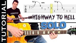 Como tocar Highway To Hell de AC DC SOLO tutorial fácil guitarra eléctrica facil clase [upl. by Kloman]