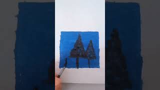 Water colour night scenery painting art drawing artandcraftbysamiha [upl. by Nairahcaz714]