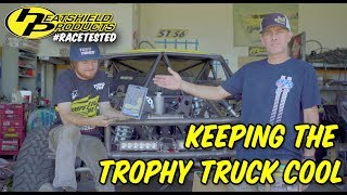 Exhaust Heat Shield Install Trophy Truck [upl. by Onnem]