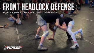 Front Headlock Defense  Purler Wrestling Academy Camps [upl. by Otreblaug]