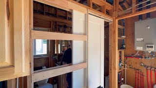 Pocket Door Kit from Home Depot installation DIY [upl. by Aurore]