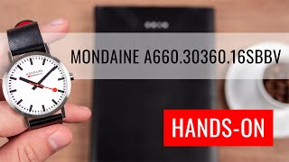 HANDSON Mondaine Classic Quartz A6603036016SBBV [upl. by Awe136]