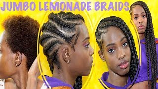 TWA into Jumbo Lemonade Braids  Janet Collection Hypoallergenic PreStretched EzTex Braiding Hair [upl. by Eibor164]