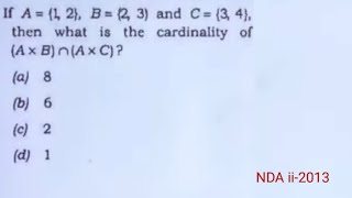 If A12 B23 and C34 then what is the cardinality of  NDA Maths solution  set theory [upl. by Berg]