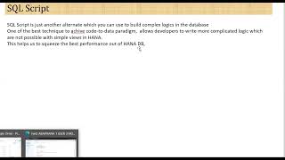 161 SAP ABAP Introduction to SQL Script  SAP ABAP On HANA [upl. by Ajssatsan]
