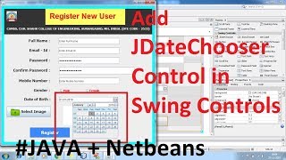 How to install add JDateChooser JCalendar Date Picker in netbeans IDE Swing [upl. by Wengert]