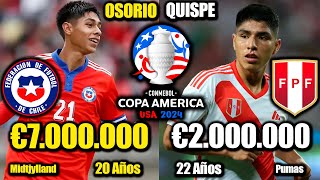 Comparación CHILE VS PERÚ  FECHA 1 COPA AMÉRICA GRUPO A  Piero Quispe vs Darío Osorio [upl. by Issie]