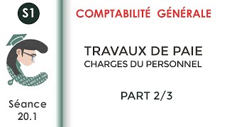 Les travaux de paie les charges de personnel séance 201 Comptabilitégénérale1 [upl. by Miche]