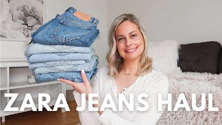 ZARA JEANS TRY ON HAUL  TESTING ZARA JEANS STYLES [upl. by Akkin]