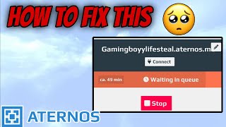 How to fix Aternos waiting in Queue problem  Waiting in Queue issue in Aternos [upl. by Rica]