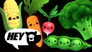 Hey Bear Sensory  Funky Veggies  Fun Dance Animation with Music Baby Sensory [upl. by Zul]