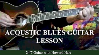 ACOUSTIC BLUES GUITAR LESSON  Combining Turnarounds Fills amp Licks With Rhythm Playing [upl. by Ahtar804]