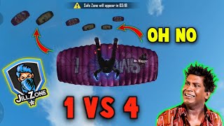 Free Fire 1vs4 Attacking Match 😢  JILL ZONE [upl. by Acinoev]