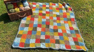 ENTRELAC CROCHET BLANKET TUTORIAL  Edith Blanket  Ophelia Talks Crochet [upl. by Vanny953]