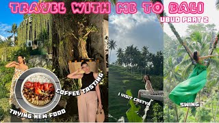 TRAVEL WITH ME TO BALI Ubud vlog part 2  مشيت لأشهر منتجع في بالي  شربت أغلى قهوى فالعالم 🥥🛕💗🫰🏻🪷 [upl. by Alvie]