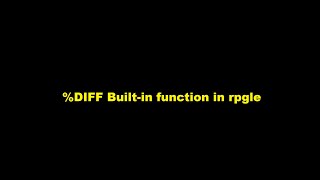 DIFF Built in function in AS400 [upl. by Lorelei]