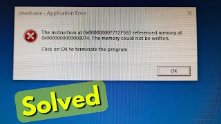 Fix the instruction at 0x00000 referenced memory at 0x00000 the memory could not be written [upl. by Asela]