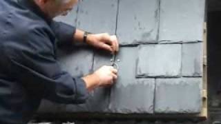 Laying slate on a solid concrete base using adhesive [upl. by Nelson903]