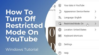 How To Turn Off Restricted Mode On YouTube PC  Disable Restricted Mode [upl. by Ytirahs]