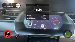 Tesla S P100D 670HP Dual Motor 0100kmh without Ludicrous mode Acceleration DRAGY GREGOR10 wet road [upl. by Sac]