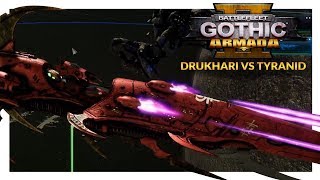 BATTLEFLEET GOTHIC ARMADA 2  Drukhari vs Tyranid 1v1 Beta Gameplay Ranked Battle 05 [upl. by Neehar]