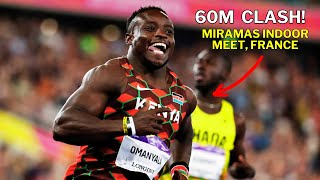 Ferdinand Omanyala 60m Race  Miramas Indoor Meet France 2024 [upl. by Anahsak]