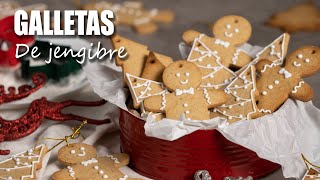 GALLETAS DE JENGIBRE  Gingerbread  Receta Navideña 🎁🎄 [upl. by Etakyram]