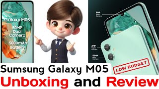 Samsung Galaxy M05 Unboxing amp Review  Advance features in Low budget sumsunggalaxy [upl. by Oaht]