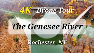 The Genesee River Rochester NY • 4K Drone Tour [upl. by Berkie]