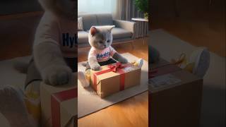 Gray Kitten’s Unexpected Gift 🎁😮🚁 cute ai kitten [upl. by Albright]