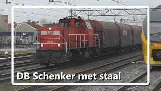 DB Schenker vertrekt met staaltrein uit station Uitgeest [upl. by Ennahteb]