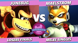 Patchwork 2024 LOSERS FINALS  Maelstrom Fox Vs Junebug Donkey Kong Smash Melee  SSBM [upl. by Betteann752]