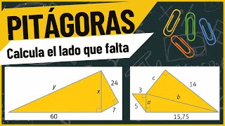 ✅Teorema de Pitágoras cálculo de hipotenusa y catetos [upl. by Nelg]