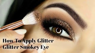 Beginners Eye Makeup Tutorial  How To Apply Glittery Smokey Eyeshadow [upl. by Yornek535]