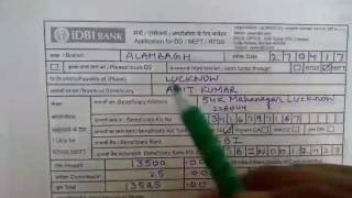 How to fill NEFTRTGS form of IDBI Bank in Hindi [upl. by Ylliw]