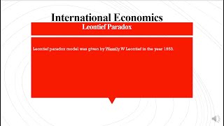 Leontief paradox model Leontief Paradox Theory in International trade [upl. by Redmond]