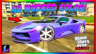 EASY 4D MODDED PAINTJOB ON ANY CAR IN GTA 5 ONLINE Modded Crew Color Paintjob Tutorial [upl. by Lekzehcey]