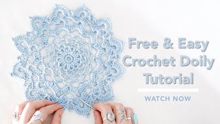 Easy Crochet Doily Tutorial For Beginners Quick Doily Pattern Flower Doily Crochet Pattern [upl. by Ariaj]