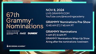 The 2025 GRAMMY Nominations Will Be Announced Friday Nov 8 2024 Save The Date [upl. by Eanod682]