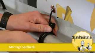 ► Montage Spandoek met een Spanner met spinhaak  Spandoekmannl [upl. by Kina778]