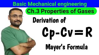 CpCvR Proof  Mayers Formula Derivation  Properties of Gases  BME  1st Year [upl. by Hembree]