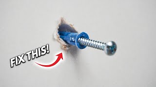 How To Fix Loose Or Damaged Drywall Anchors Like New  DIY Wall Plug Repair [upl. by Sorvats]