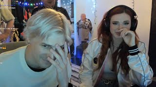 Amouranth Reacts to xQcs UNRELEASED Song [upl. by Emyaj921]