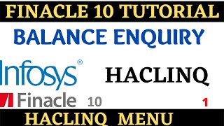 Balance Enquiry  Finacle 10 Tutorial  HACLINQ [upl. by Reffotsirk]